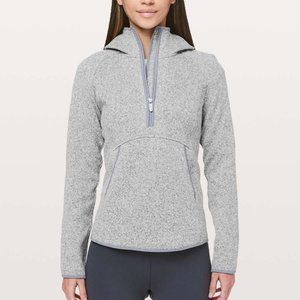 Fleece & Thank You Heathered Silver Lilac 1/2 Zip Pullover Hood 10 Lululemon